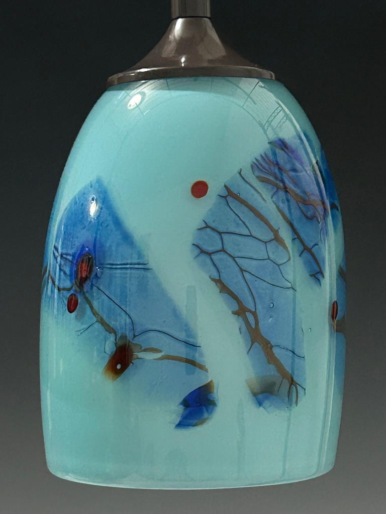 Turquoise Shade with Blue Shards Pendant Sconce Shade